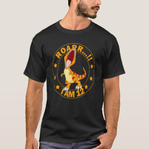 Camiseta 12th Birthday Boy 12 Years Old Cute Dinosaur Roarr