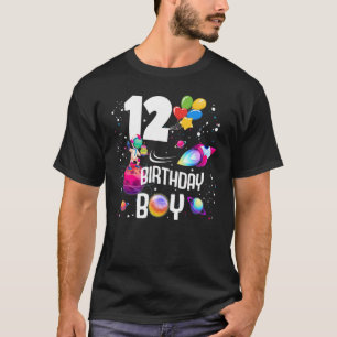 Camiseta 12th Birthday Boy Astronaut Space 12 Years Old Roc