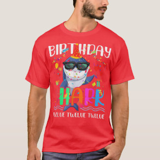 Camiseta 12th Birthday Family Shark Kids Twelve Twelve Twel