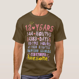 Camiseta 12th Birthday Gift 12 Years Old Being Awesome Boys