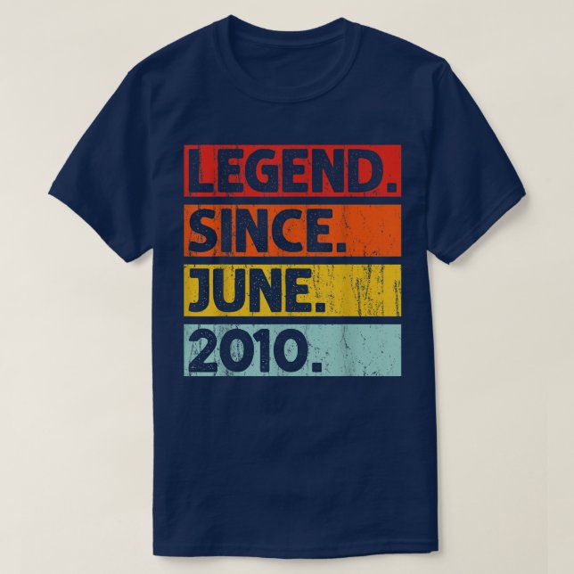 Camiseta 12th Birthday Gifts Legend Since June 2010 12 Year (Diseño del anverso)