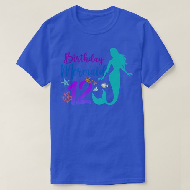Camiseta 12th Birthday Mermaid Ocean 12 Year Old Magical Bd (Diseño del anverso)