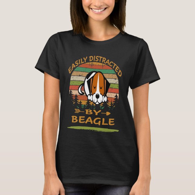 Camiseta 139 Fácilmente Distraído Por Beagle (Anverso)