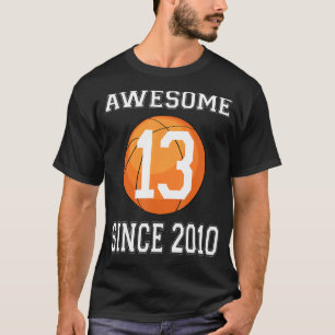 Camiseta 13.ª basketba de 13 años de feliz cumpleaños