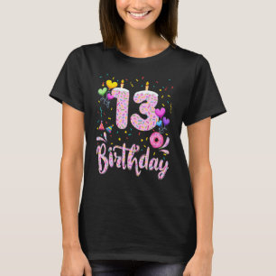 Camiseta 13.ª Chica de cumpleaños Tee 13 años Bday Doughnut
