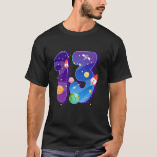 Camiseta 13.ª parte del cohete espacial de cumpleaños