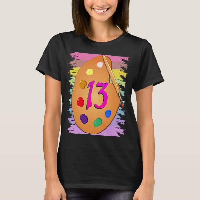 Camiseta 13.ª pintura de cumpleaños niños Chicas de 13 años (Anverso)