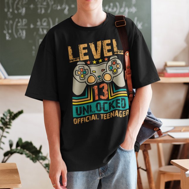 Camiseta 13.ª Regalo de cumpleaños Niños Nivel 13 Funcionar (Subido por el creador)