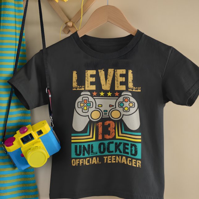 Camiseta 13.ª Regalo de cumpleaños Niños Nivel 13 Funcionar (Subido por el creador)