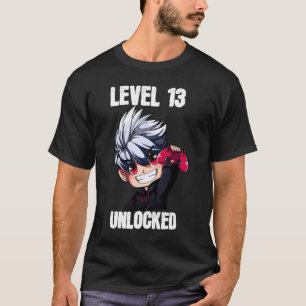 Camiseta 13.º chico de cumpleaños nivel 13 desbloqueado ado