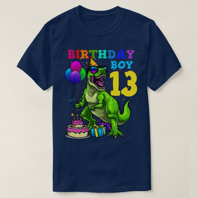 Camiseta 13.º cumpleaños 13 dinosaurio (Diseño del anverso)