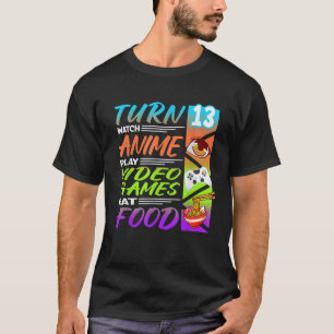 Camiseta 13.º cumpleaños I Gamer I 90 Kawaii Ramen Noodles