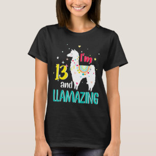 Camiseta 13.º cumpleaños Llama Im 13 y Llamada