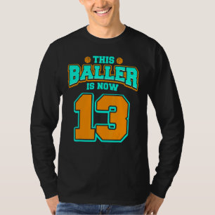 Camiseta 13.º Cumpleaños Para Niños Baloncesto Niño De 13 A