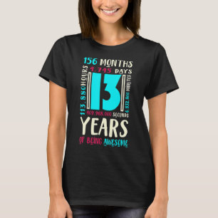 Camiseta 13.º Cumpleaños Para Niños Chicas De 13 Años