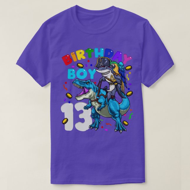 Camiseta 13.º cumpleaños T Rex (Diseño del anverso)