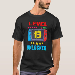 Camiseta 13.º Nacimiento Niño Nivel 13 Video Gamer Bi desbl