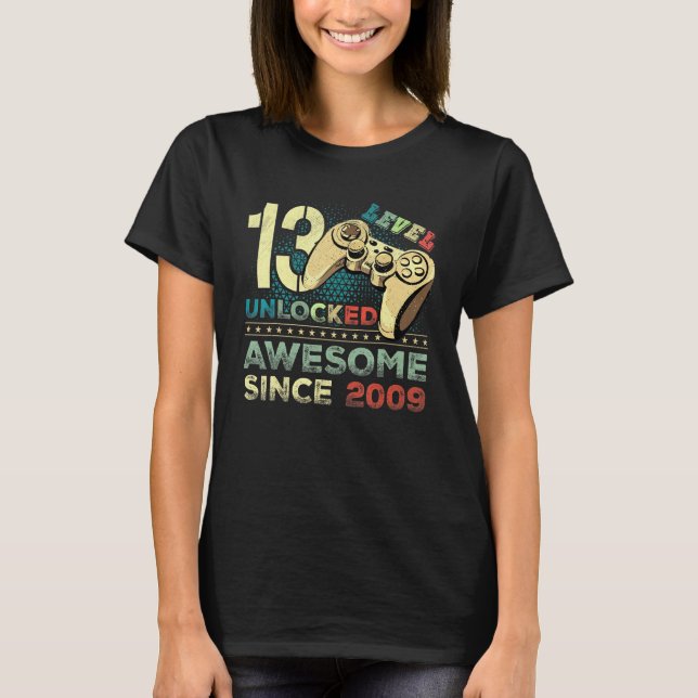 Camiseta 13.º nivel de cumpleaños 13 niños desbloqueados 20 (Anverso)