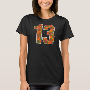 Camiseta 13.º patrón de kente afroamericano