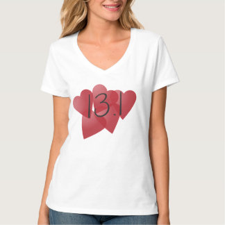 Camiseta 13,1 corazones - medio amor del maratón