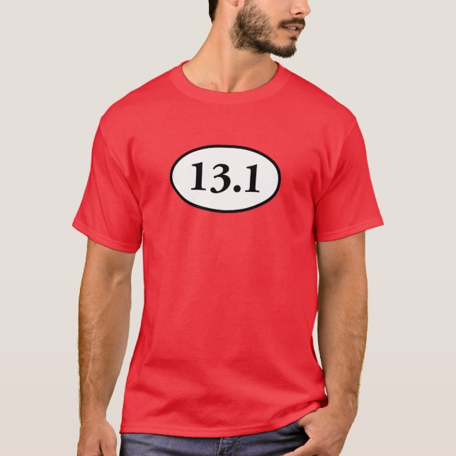 Camiseta 13,1 medio óvalo del maratón (Anverso)