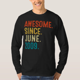 Camiseta 13 años asombroso desde junio de 2009 13 cumpleaño
