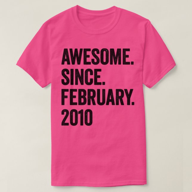 Camiseta 13 años de asombro desde febrero de 2010 (Diseño del anverso)