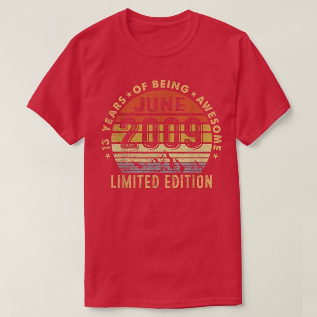 Camiseta 13 años de edad increíble desde junio de 2009 Rega (Diseño del anverso)