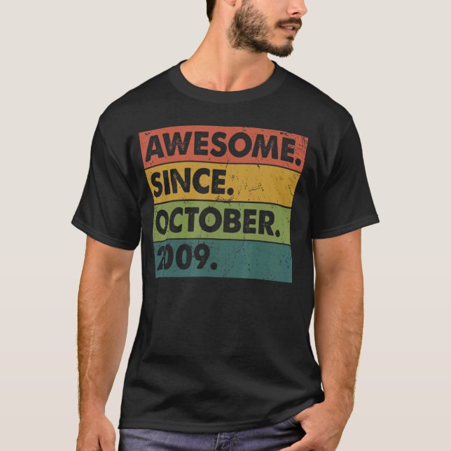 Camiseta 13 años de edad increíble desde octubre (Anverso)