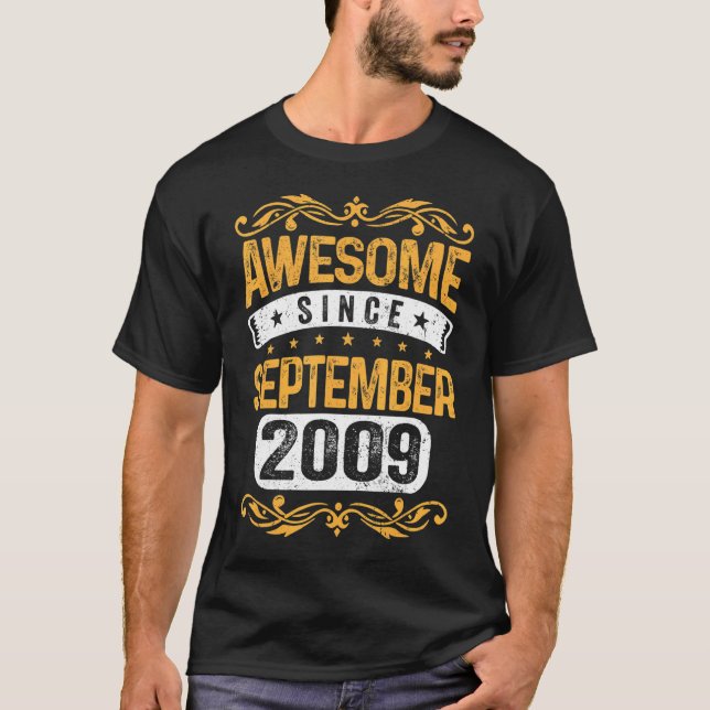 Camiseta 13 años de edad increíble desde septiembre (Anverso)