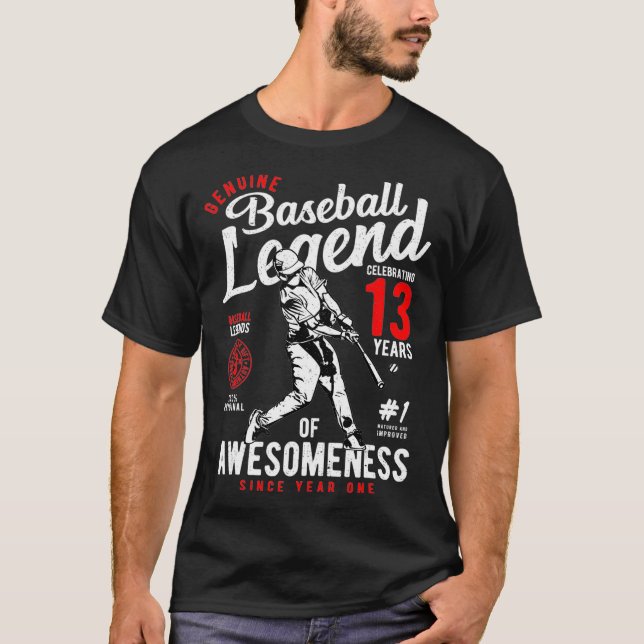 Camiseta 13 años de la leyenda del béisbol regalo de cumple (Anverso)