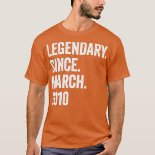 Camiseta 13 años legendarios desde marzo de 2010 13º cumple