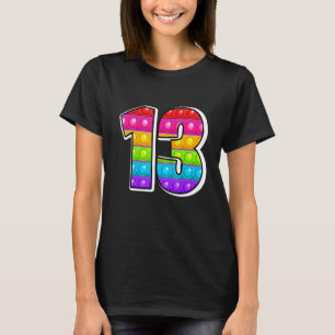 Camiseta 13 Capital Cutest Número13 Alphabet Funny Poppin K