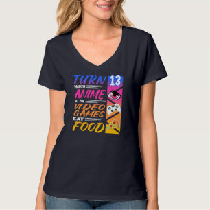 Camiseta 13 cumpleaños I Manga I Gamer I 90s Kawaii Pizza A