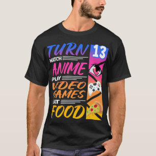 Camiseta 13 cumpleaños I Manga I Gamer I 90s Kawaii Pizza A