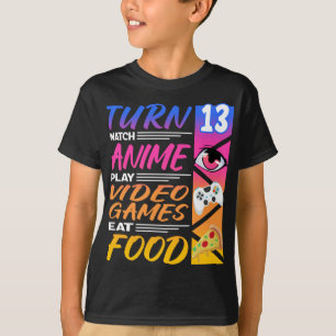 Camiseta 13 cumpleaños I Manga I Gamer I 90s Kawaii Pizza A