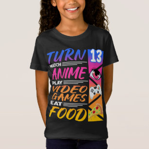 Camiseta 13 cumpleaños I Manga I Gamer I 90s Kawaii Pizza A