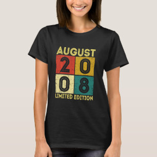 Camiseta 13 cumpleaños Retro agosto 2008 Decoraciones 13 añ