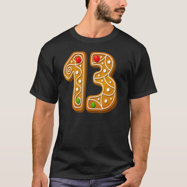Camiseta 13 Cutest Capital Christmas Cookie Alphabet Number (Anverso)