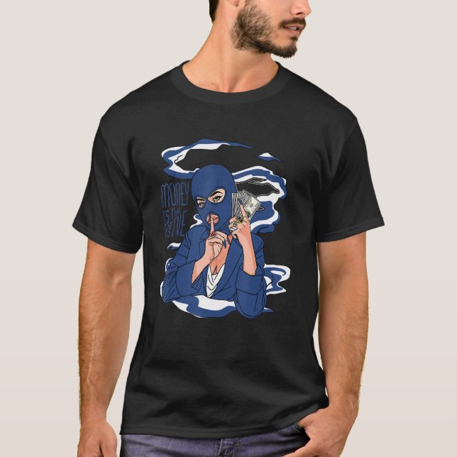 Camiseta 13 El Dinero Del Tee Azul Retro Brava Es El Motivo (Anverso)