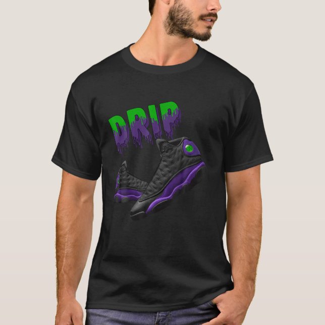 Camiseta 13 Juzgado Juzgado Púrpura Tee Match Shoes Drippin (Anverso)