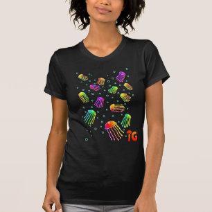 Camiseta 13 medusas vibrantes - para mujer (negro)