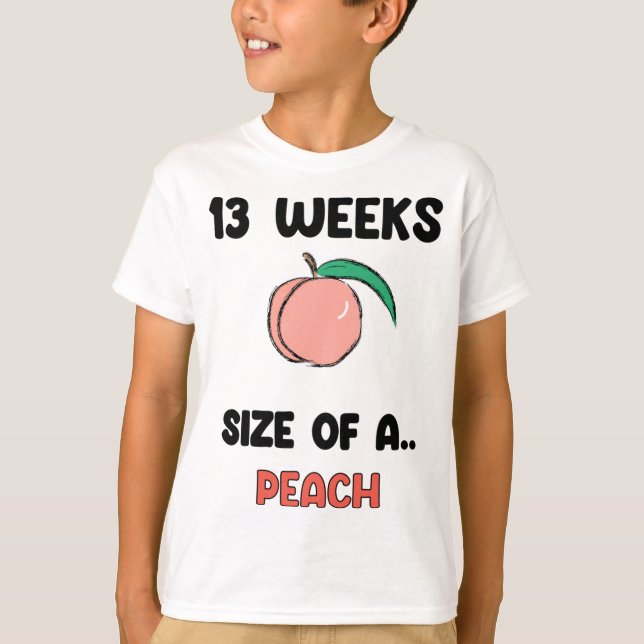 Camiseta 13 semanas de embarazo - Fruta retro suave de la p (Anverso)