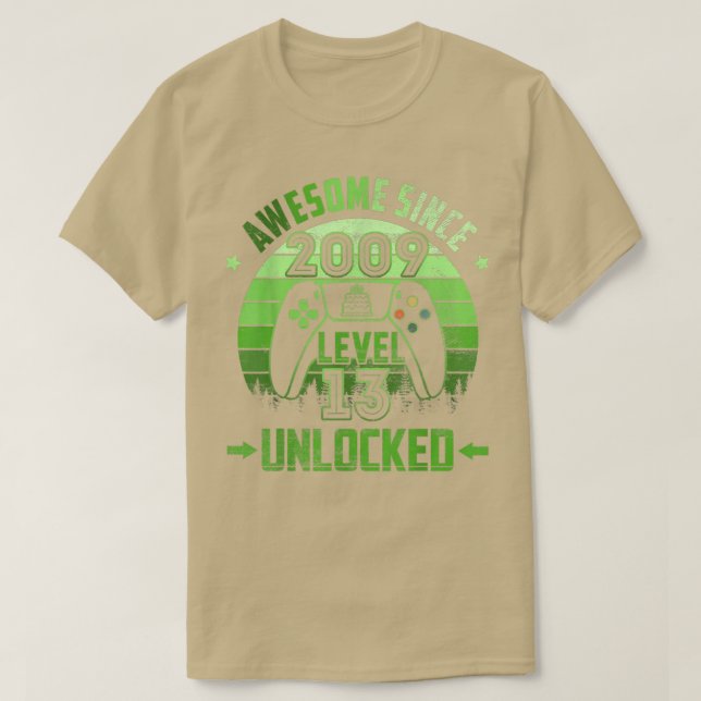 Camiseta 13 Year Old Birthday Unlocked Level 13 Awesome Sin (Diseño del anverso)
