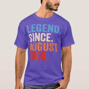 Camiseta 13 Years Old Gift Legend Since August 2009 13th Bi