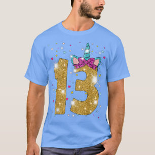 Camiseta 13 Years Old Girl Thirteen 13th Birthday Unicorn