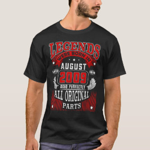 Camiseta 13rd Birthday Legends Born In August 2009 13 Years