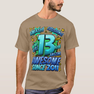 Camiseta 13th Birthday Comic Style Awesome since 2011 13 Ye