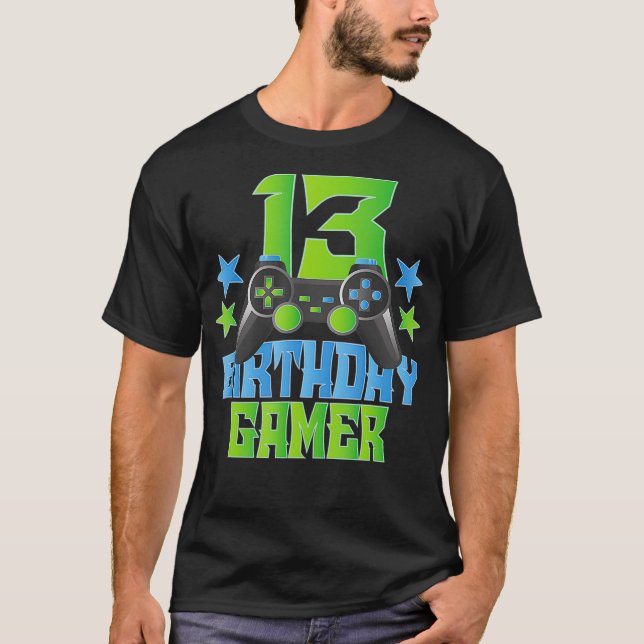 Camiseta 13th Birthday Gamer Boy 13 Years Old Video Game Lo (Anverso)