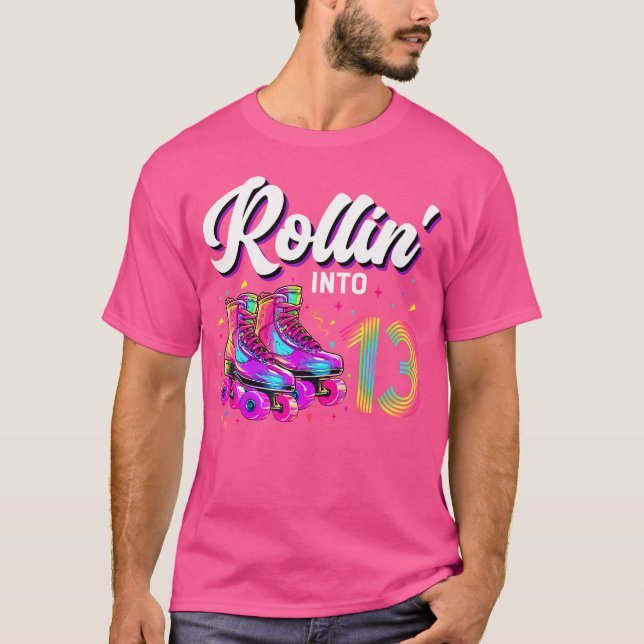 Camiseta 13Th Birthday Girl 13 Year Old Roller Skate Skatin (Anverso)